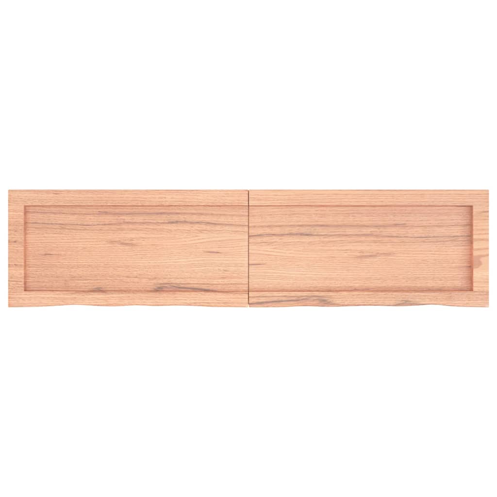 Wall Shelf Light Brown 120X30X(2-4) Cm Treated Solid Wood Oak