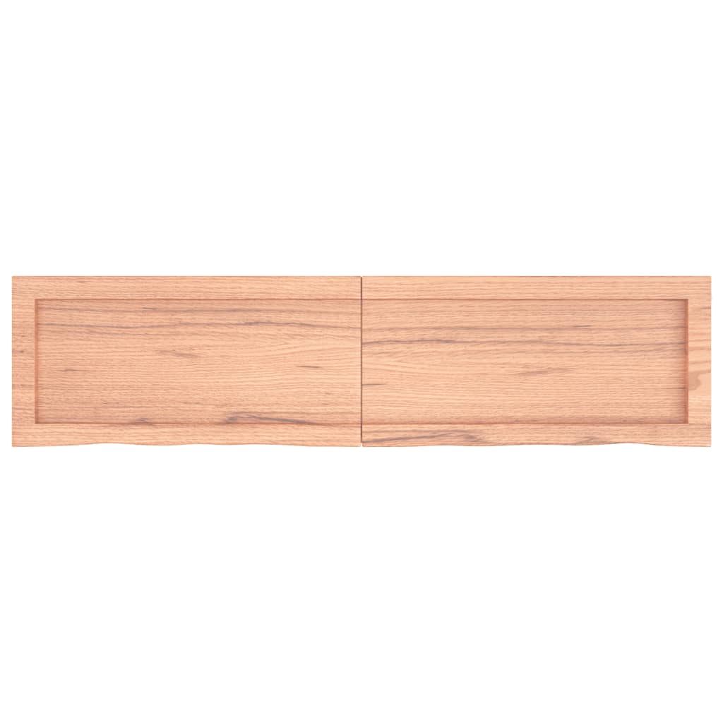 Wall Shelf Light Brown 120X30X(2-6) Cm Treated Solid Wood Oak