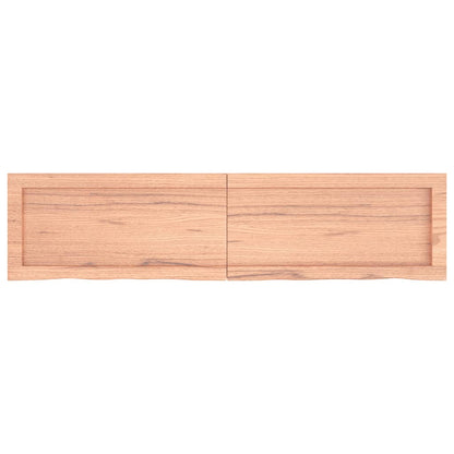 Wall Shelf Light Brown 120X30X(2-6) Cm Treated Solid Wood Oak