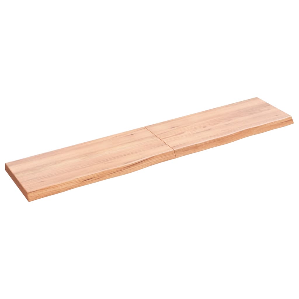 Wall Shelf Light Brown 140X30X(2-4) Cm Treated Solid Wood Oak