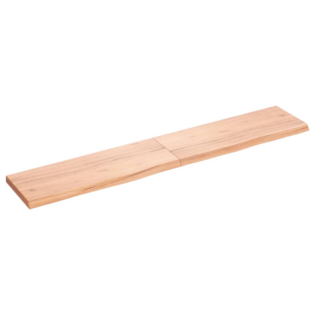 Wall Shelf Light Brown 160X30X(2-4) Cm Treated Solid Wood Oak