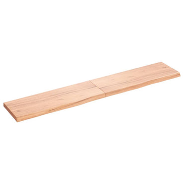 Wall Shelf Light Brown 160X30X(2-4) Cm Treated Solid Wood Oak