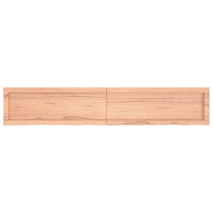 Wall Shelf Light Brown 160X30X(2-4) Cm Treated Solid Wood Oak