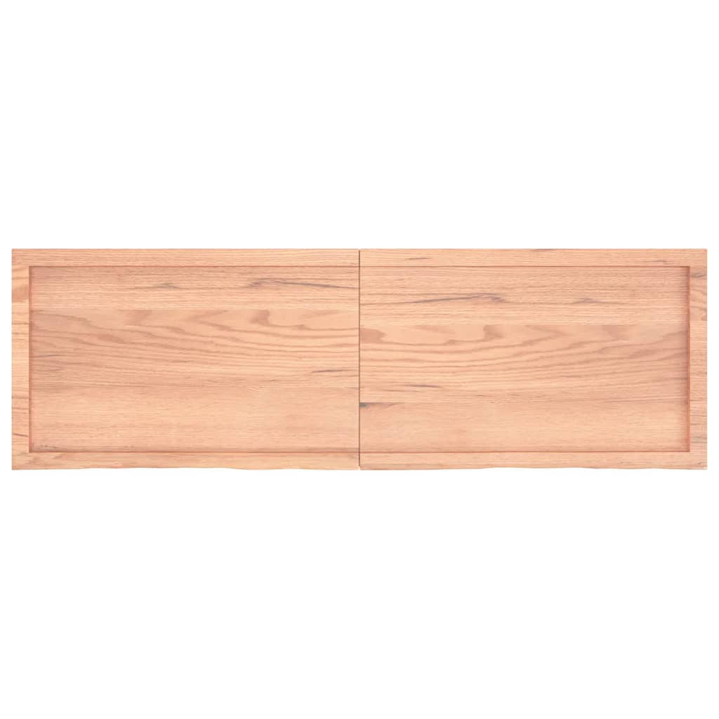 Wall Shelf Light Brown 160X50X(2-4) Cm Treated Solid Wood Oak