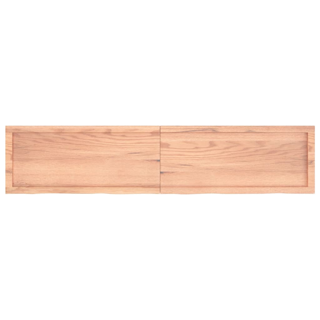 Wall Shelf Light Brown 180X40X(2-4) Cm Treated Solid Wood Oak