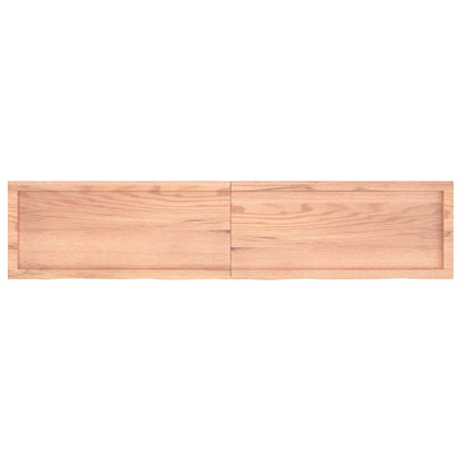 Wall Shelf Light Brown 180X40X(2-4) Cm Treated Solid Wood Oak