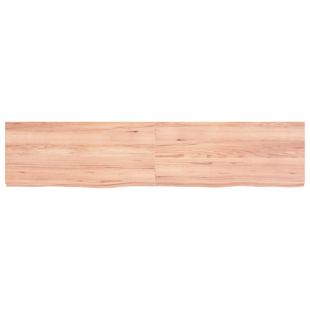 Wall Shelf Light Brown 180X40X(2-6) Cm Treated Solid Wood Oak