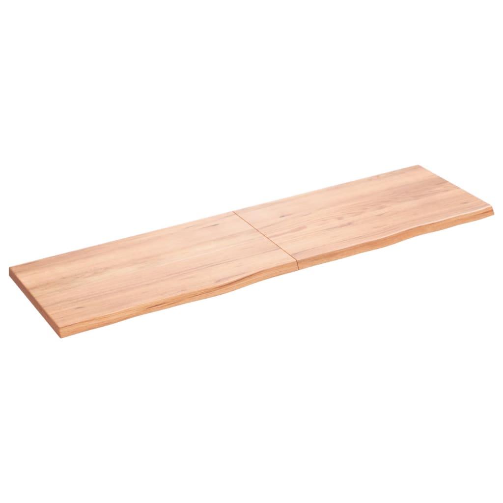 Wall Shelf Light Brown 180X50X(2-4) Cm Treated Solid Wood Oak