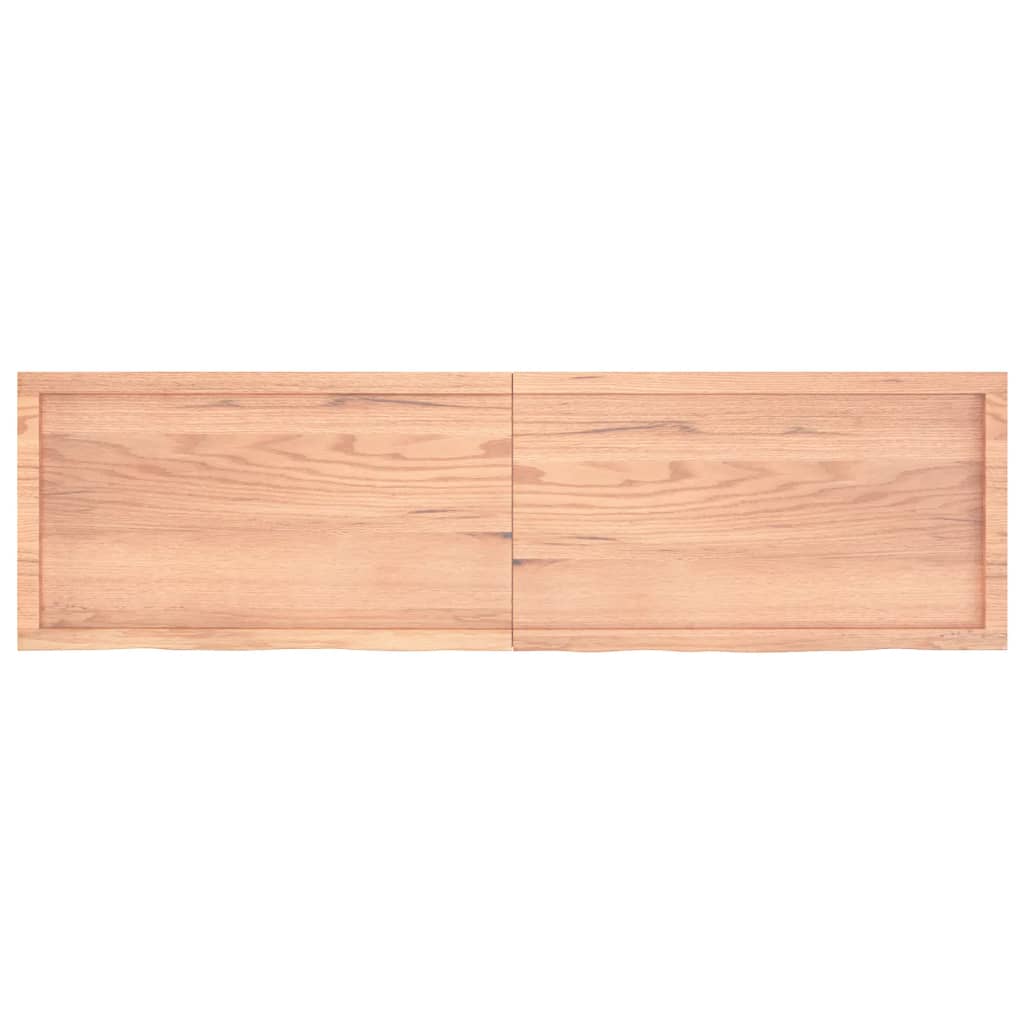 Wall Shelf Light Brown 180X50X(2-4) Cm Treated Solid Wood Oak