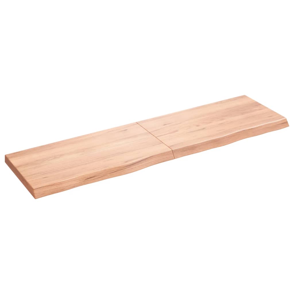 Wall Shelf Light Brown 180X50X(2-6) Cm Treated Solid Wood Oak