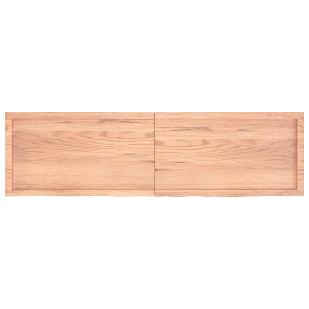 Wall Shelf Light Brown 180X50X(2-6) Cm Treated Solid Wood Oak