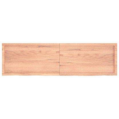 Wall Shelf Light Brown 180X50X(2-6) Cm Treated Solid Wood Oak