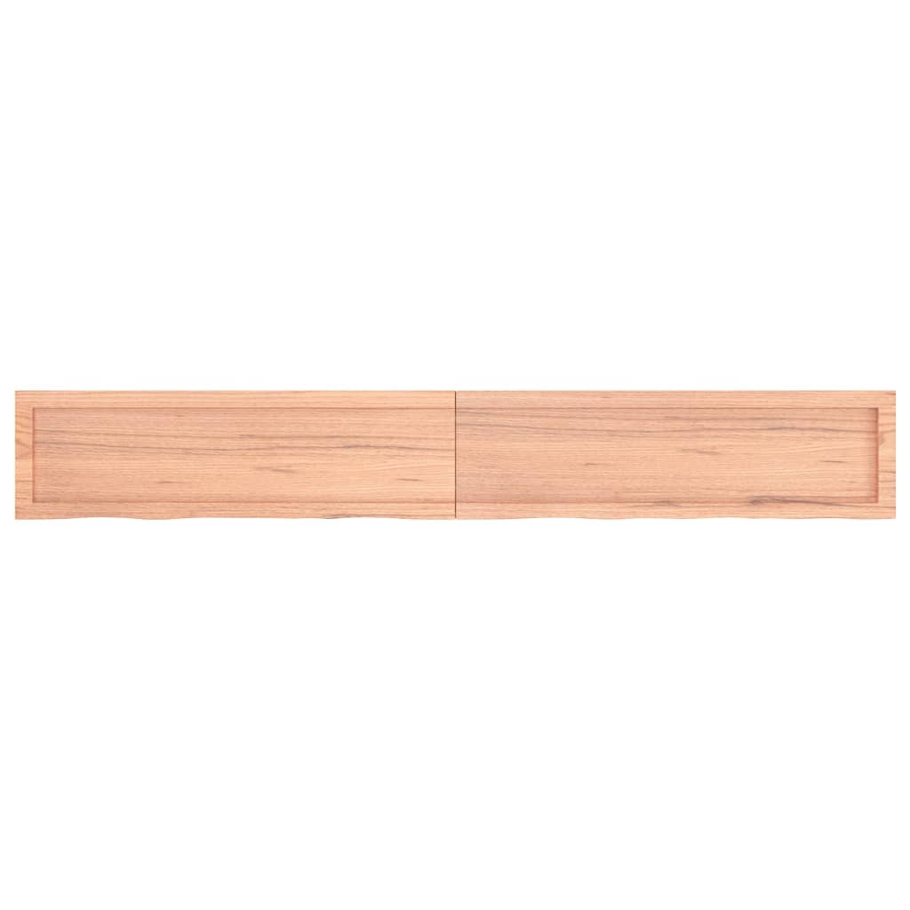 Wall Shelf Light Brown 200X30X(2-6) Cm Treated Solid Wood Oak