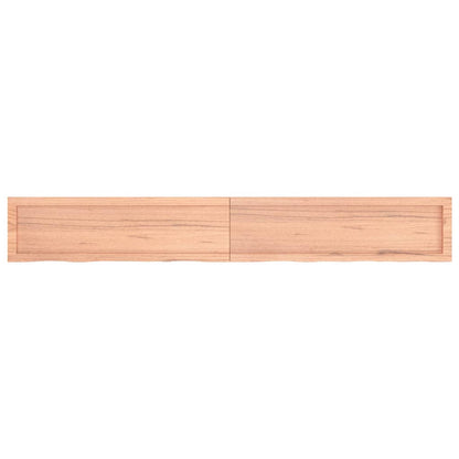 Wall Shelf Light Brown 200X30X(2-6) Cm Treated Solid Wood Oak