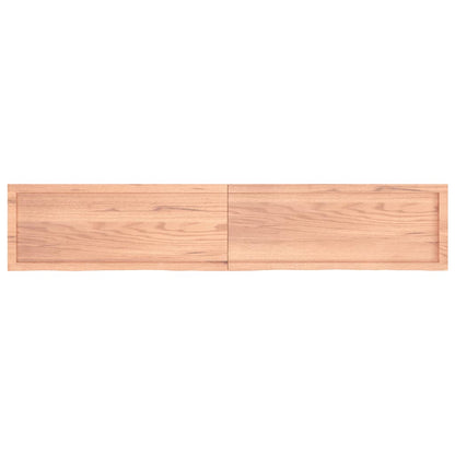 Wall Shelf Light Brown 200X40X(2-4) Cm Treated Solid Wood Oak