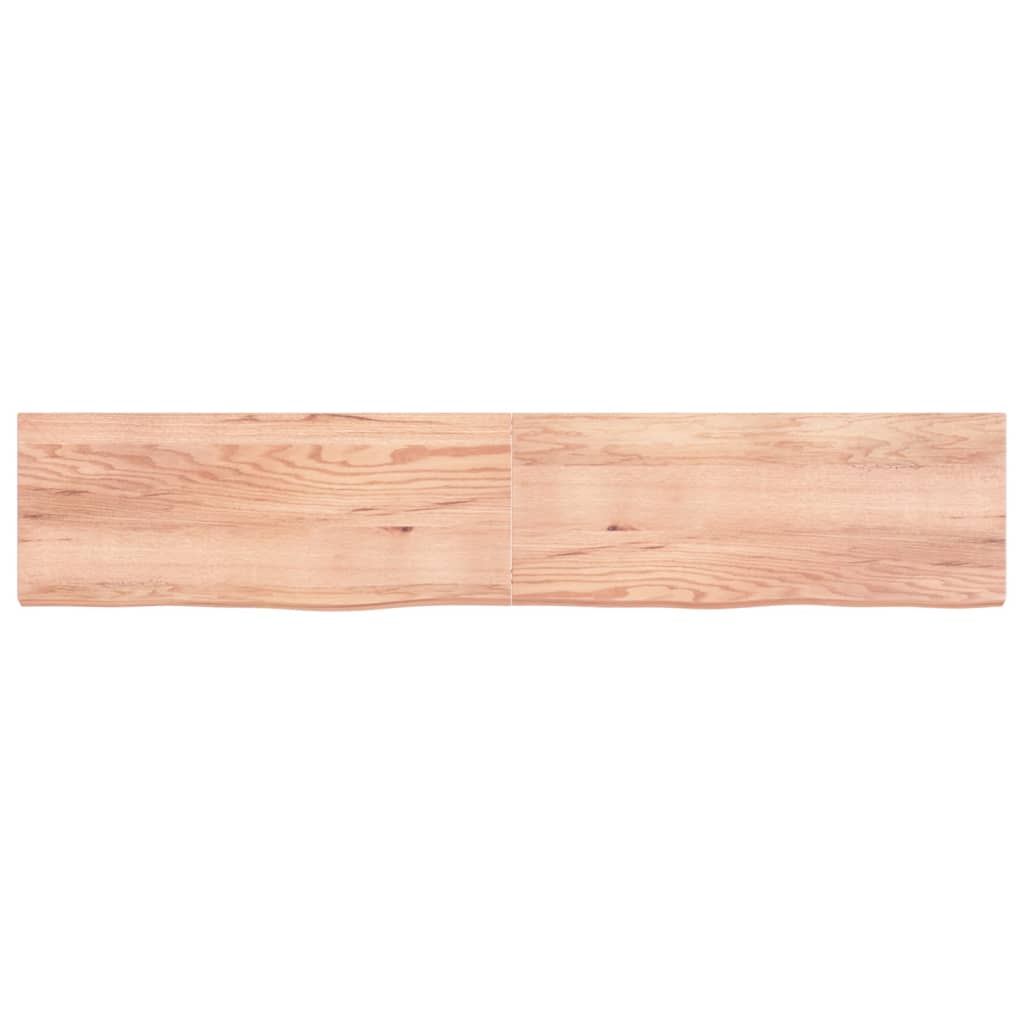 Wall Shelf Light Brown 200X40X(2-6) Cm Treated Solid Wood Oak