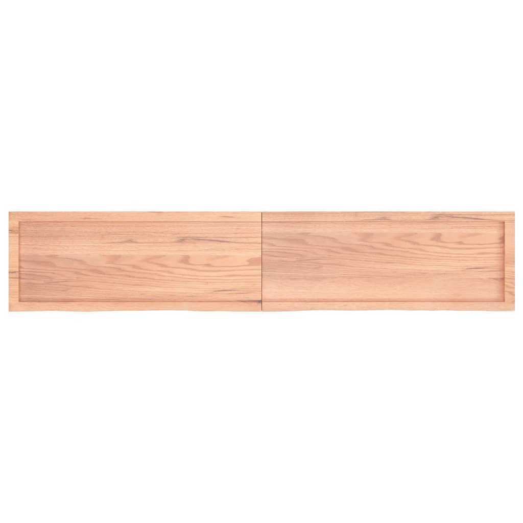 Wall Shelf Light Brown 200X40X(2-6) Cm Treated Solid Wood Oak