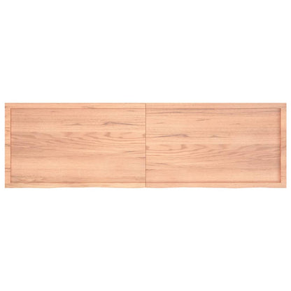 Wall Shelf Light Brown 200X60X(2-4) Cm Treated Solid Wood Oak