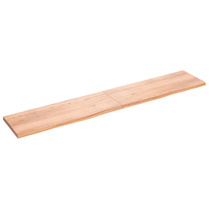 Wall Shelf Light Brown 220X40X(2-4) Cm Treated Solid Wood Oak