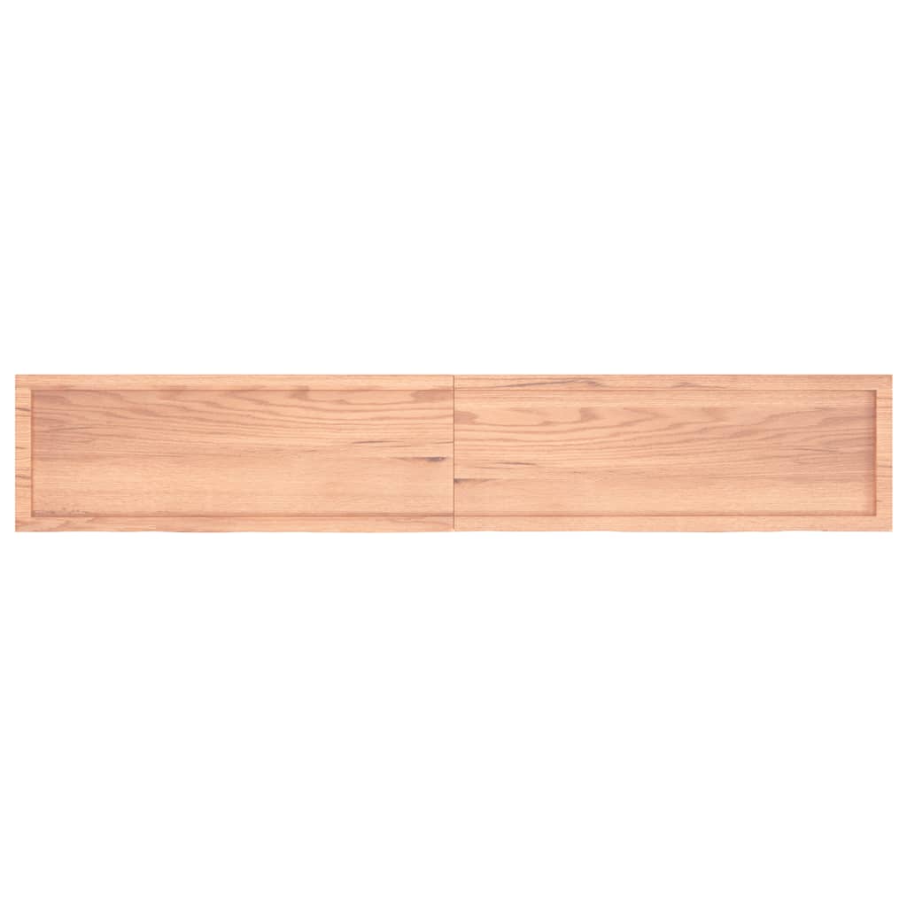 Wall Shelf Light Brown 220X40X(2-4) Cm Treated Solid Wood Oak