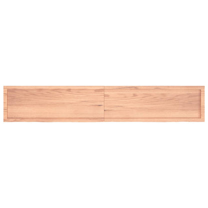 Wall Shelf Light Brown 220X40X(2-4) Cm Treated Solid Wood Oak