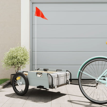 Bike Trailer Grey Oxford Fabric And Iron