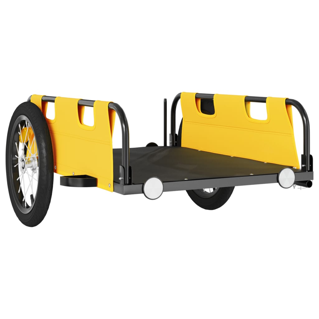 Bike Trailer Yellow Oxford Fabric And Iron