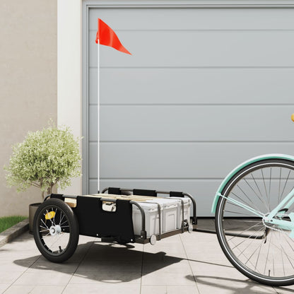 Bike Trailer Black Oxford Fabric And Iron