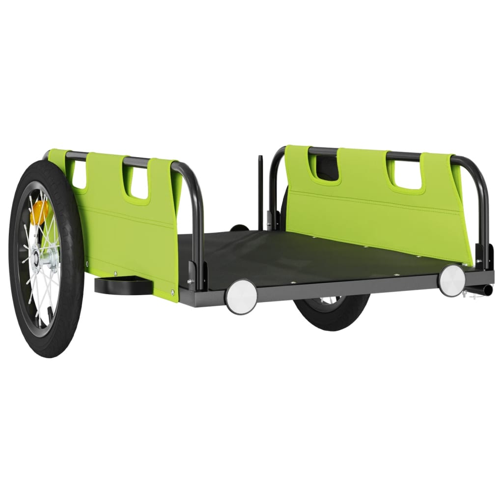 Bike Trailer Green Oxford Fabric And Iron