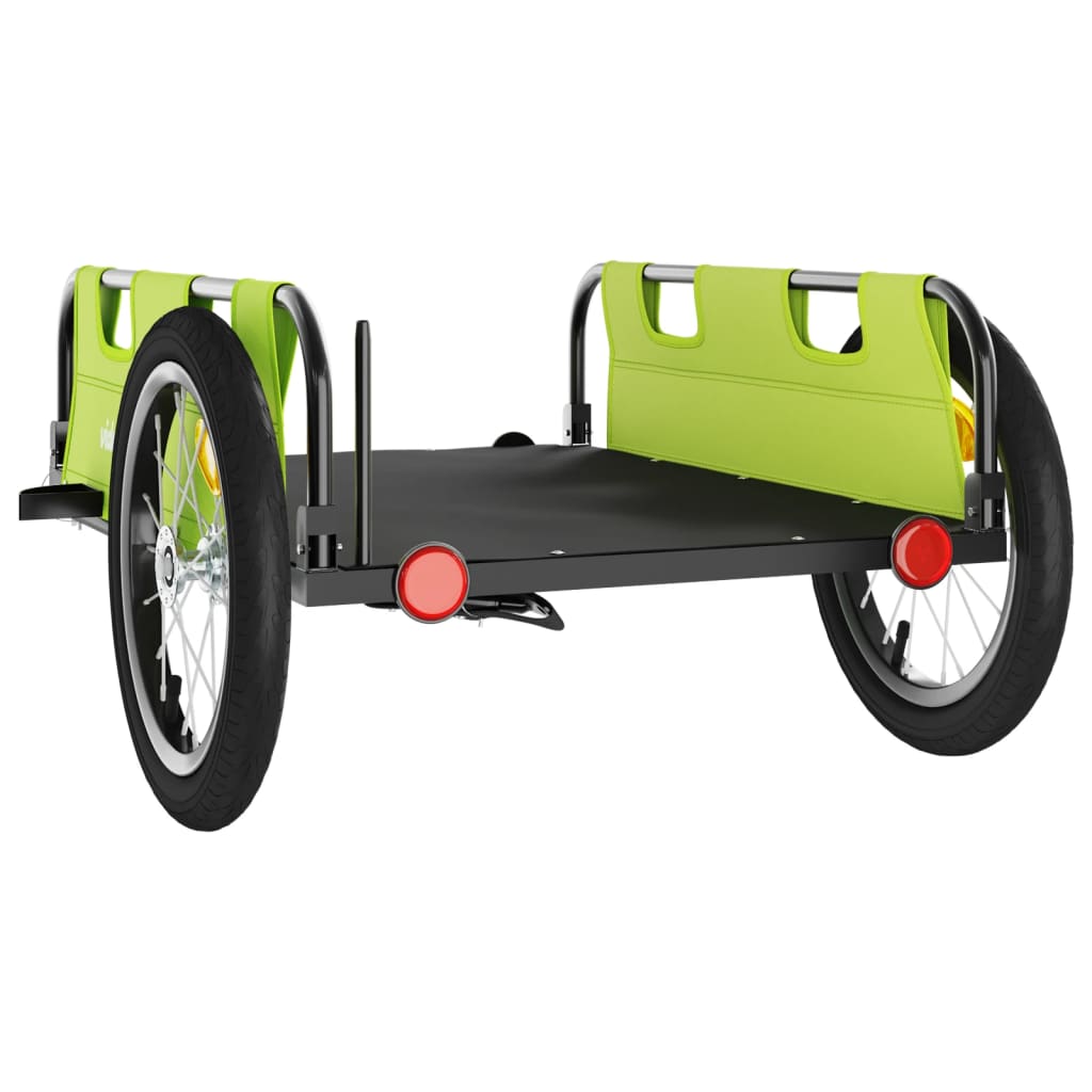 Bike Trailer Green Oxford Fabric And Iron