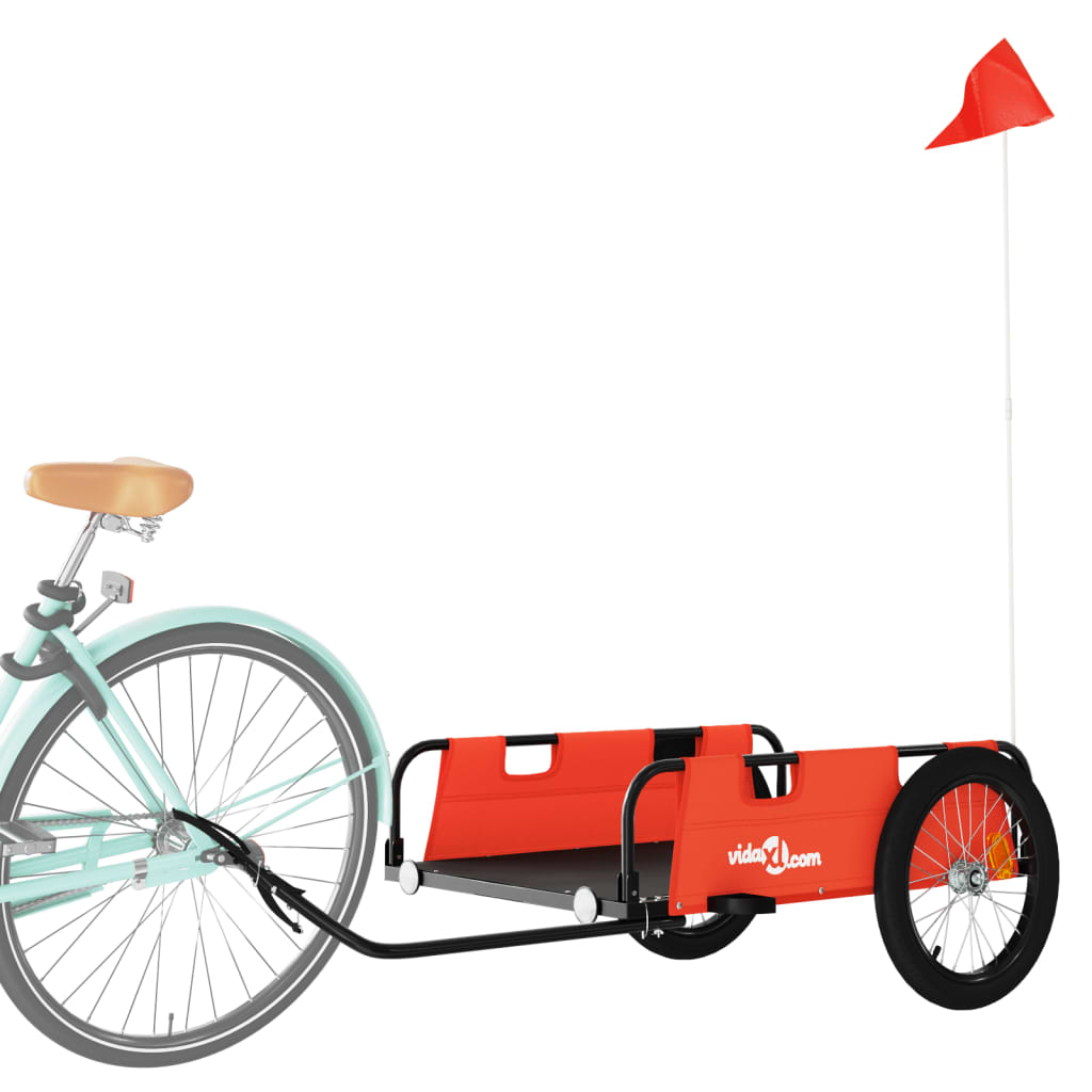 Bike Trailer Orange Oxford Fabric And Iron