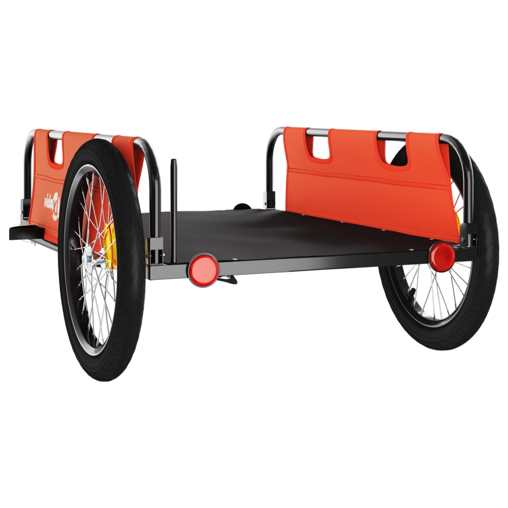 Bike Trailer Orange Oxford Fabric And Iron