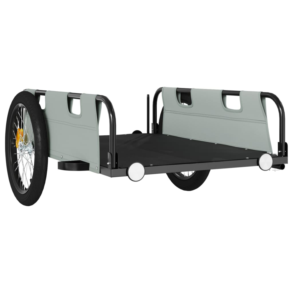 Bike Trailer Grey Oxford Fabric And Iron