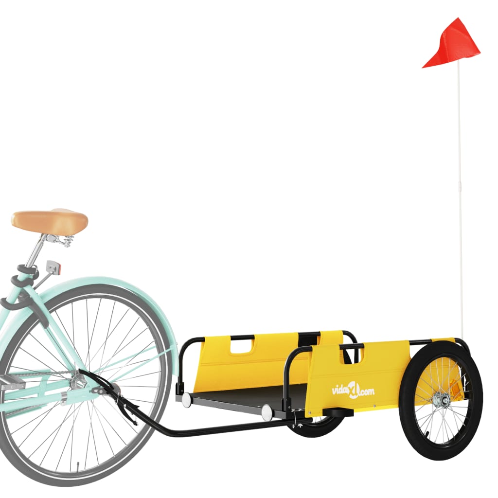 Bike Trailer Yellow Oxford Fabric And Iron