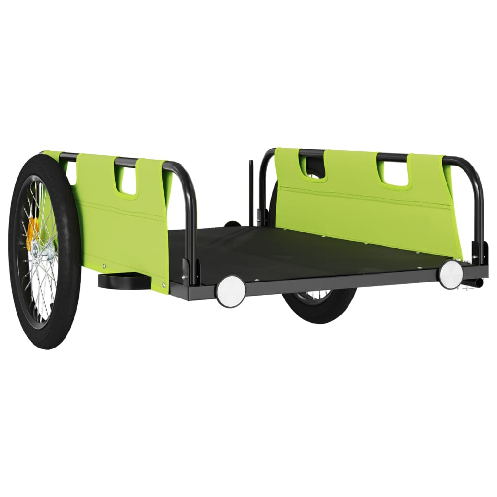 Bike Trailer Green Oxford Fabric And Iron