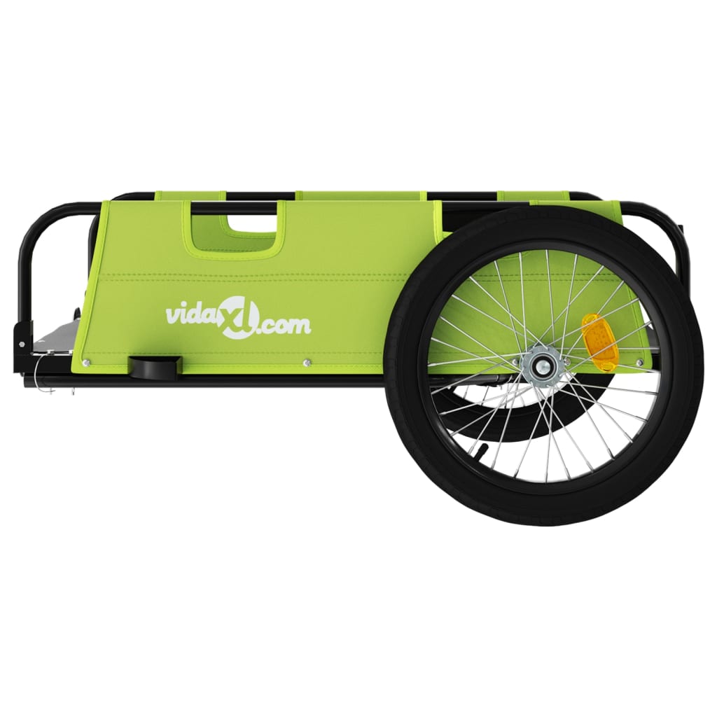 Bike Trailer Green Oxford Fabric And Iron