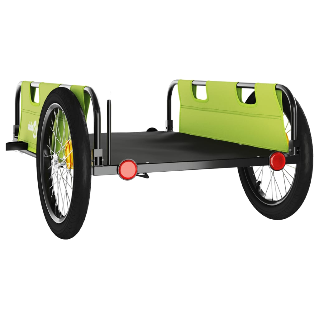 Bike Trailer Green Oxford Fabric And Iron