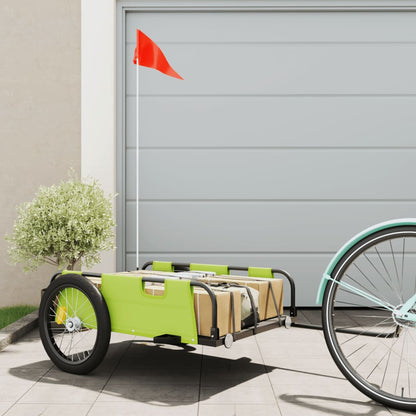 Bike Trailer Green Oxford Fabric And Iron