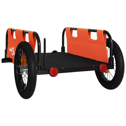 Bike Trailer Orange Oxford Fabric And Iron