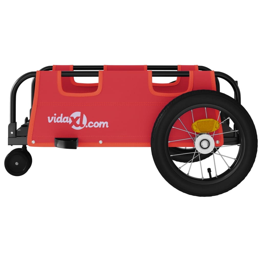 Bike Trailer Red Oxford Fabric And Iron