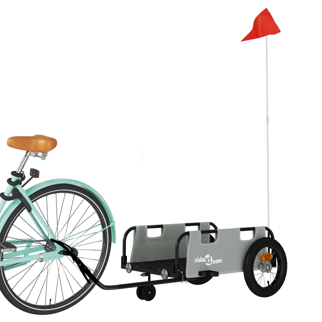 Bike Trailer Grey Oxford Fabric And Iron