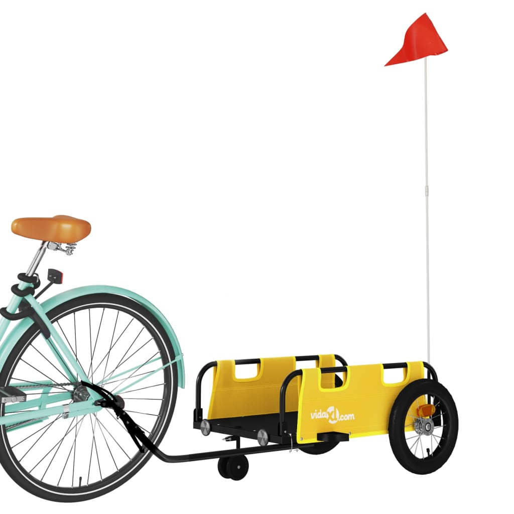 Bike Trailer Yellow Oxford Fabric And Iron