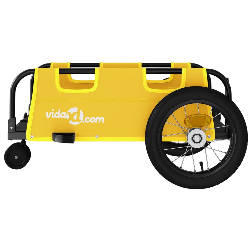 Bike Trailer Yellow Oxford Fabric And Iron