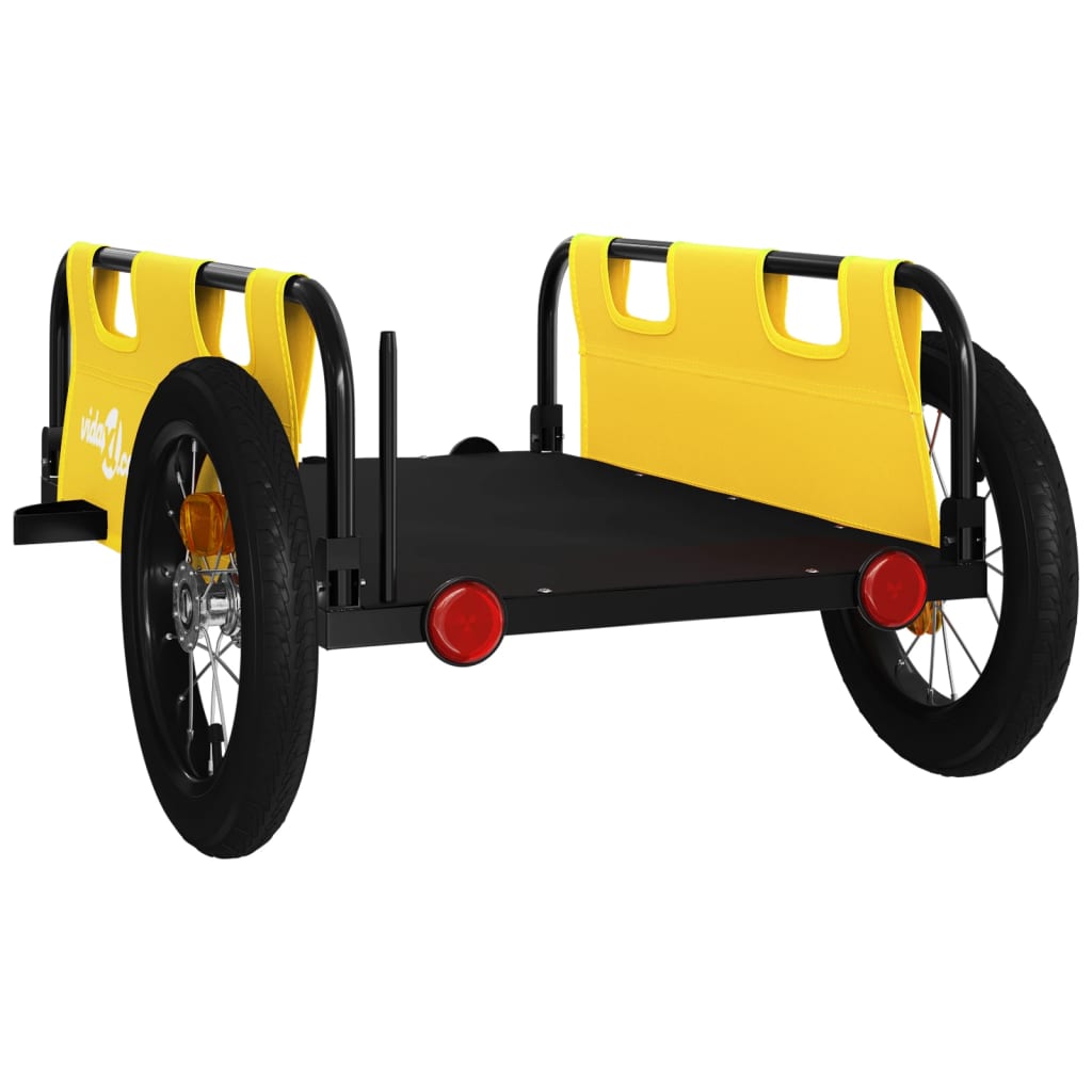 Bike Trailer Yellow Oxford Fabric And Iron