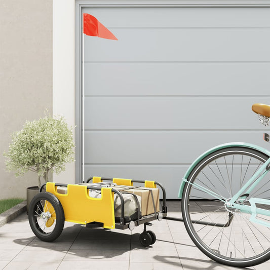 Bike Trailer Yellow Oxford Fabric And Iron