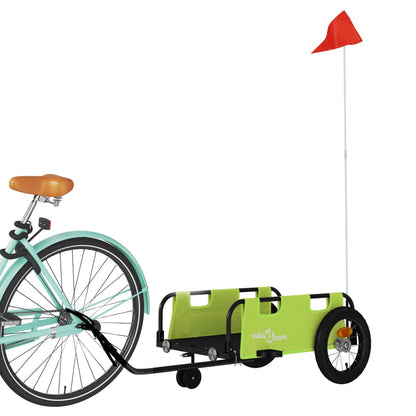 Bike Trailer Green Oxford Fabric And Iron