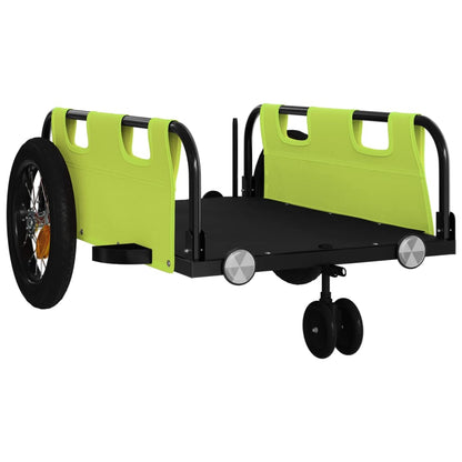 Bike Trailer Green Oxford Fabric And Iron