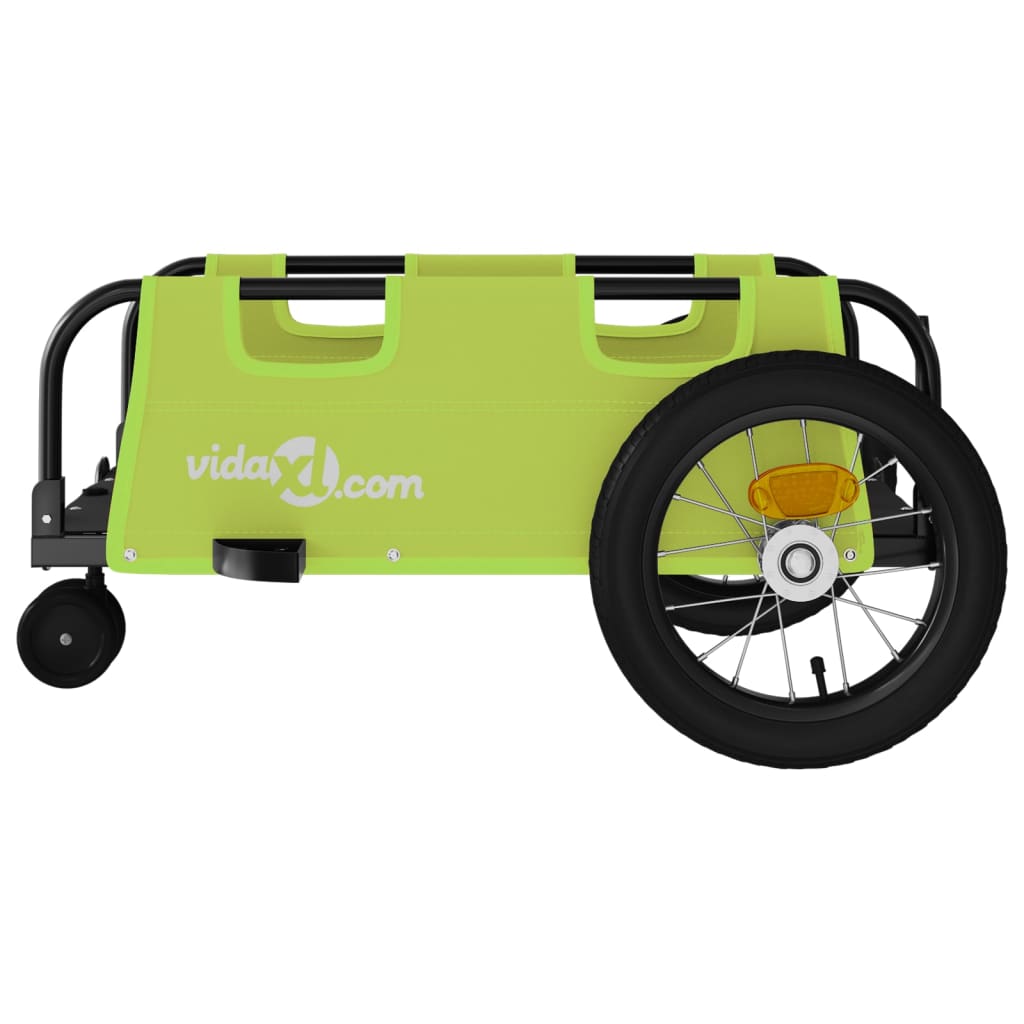 Bike Trailer Green Oxford Fabric And Iron