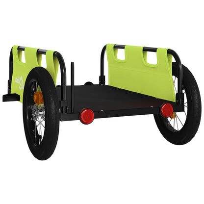 Bike Trailer Green Oxford Fabric And Iron