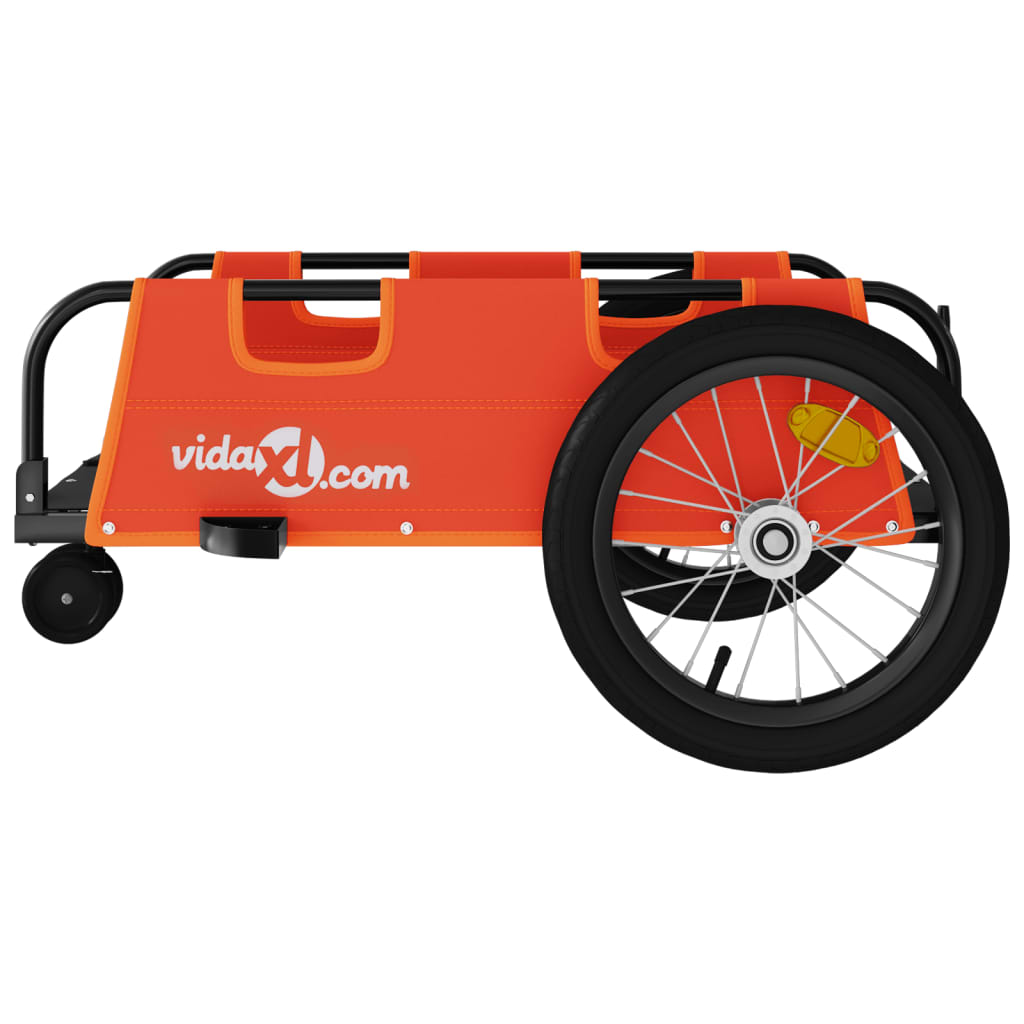 Bike Trailer Orange Oxford Fabric And Iron